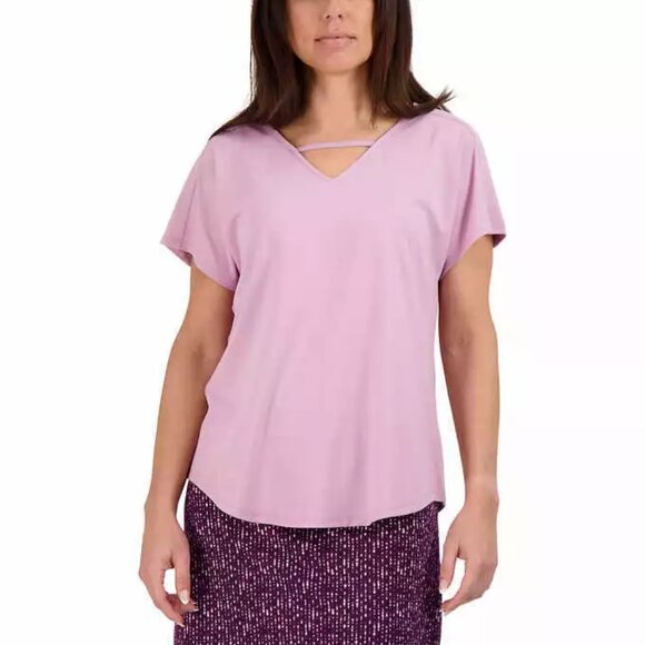 👚3 FOR $20👚NEW Tranquility Colorado Clothing Solid V-neck short sleeve shirt - Picture 1 of 2